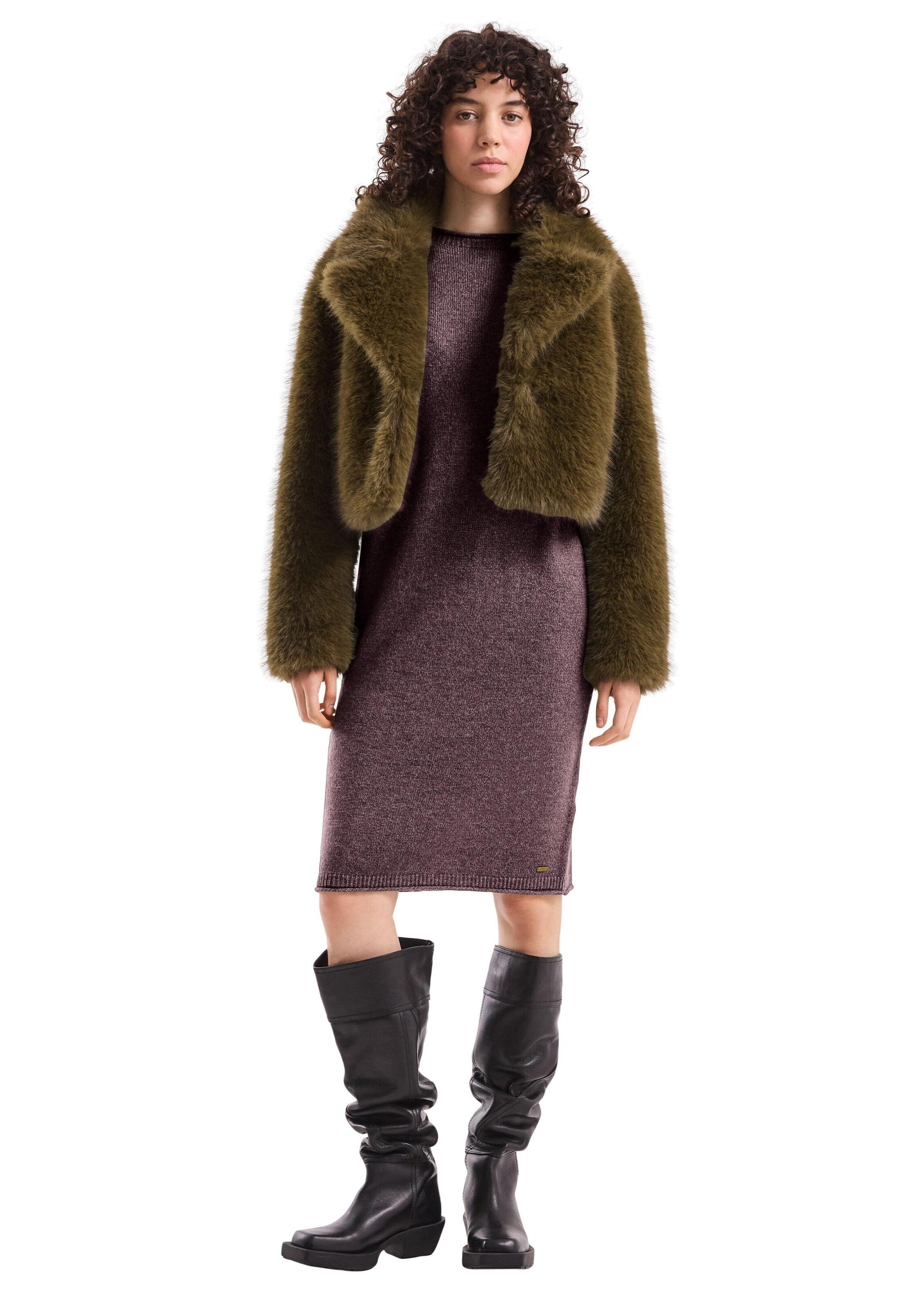 QS Трикотажное платье в Лиловый