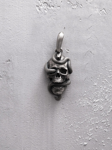 REYTEL Pendant 'SKULL AND SNAKE' in Silver: front
