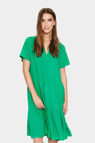 SAINT TROPEZ Skjortklänning 'Eda' i grön: framsida