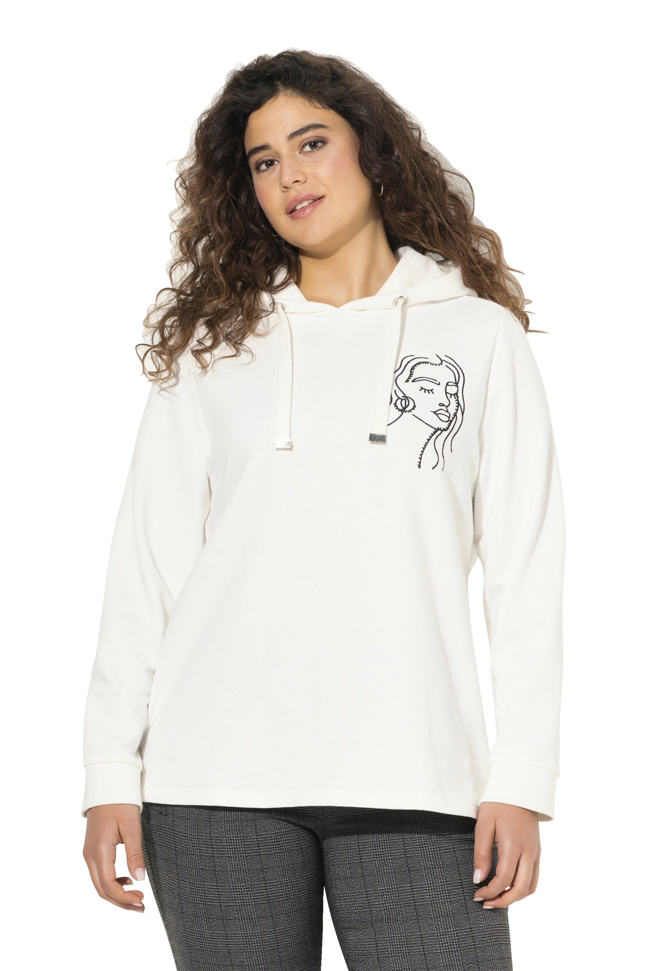 Ulla Popken Sweatshirt in Weiß: Vorderseite