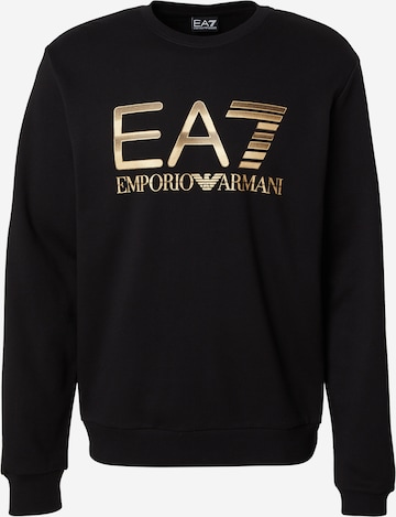 Felpa di EA7 Emporio Armani in nero: frontale