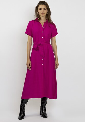 FRESHLIONS Dress 'Long Button up' in Purple: front