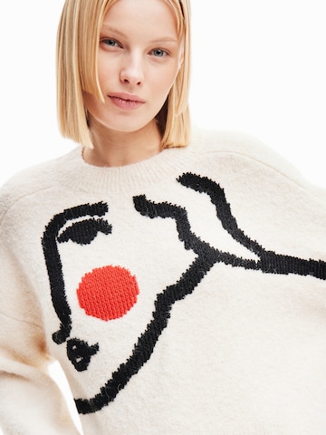 Desigual Sweater 'TRAZO' in White