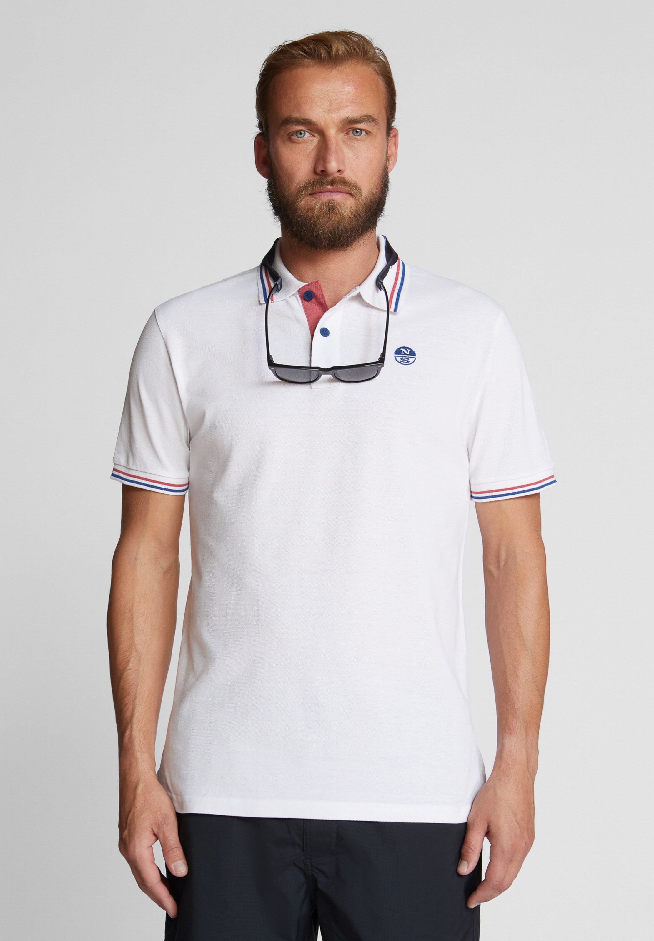 Männer Große Größen North Sails Polo in Weiß - BP12038 Männer Große Größen North Sails Polo in Weiß - BP12038