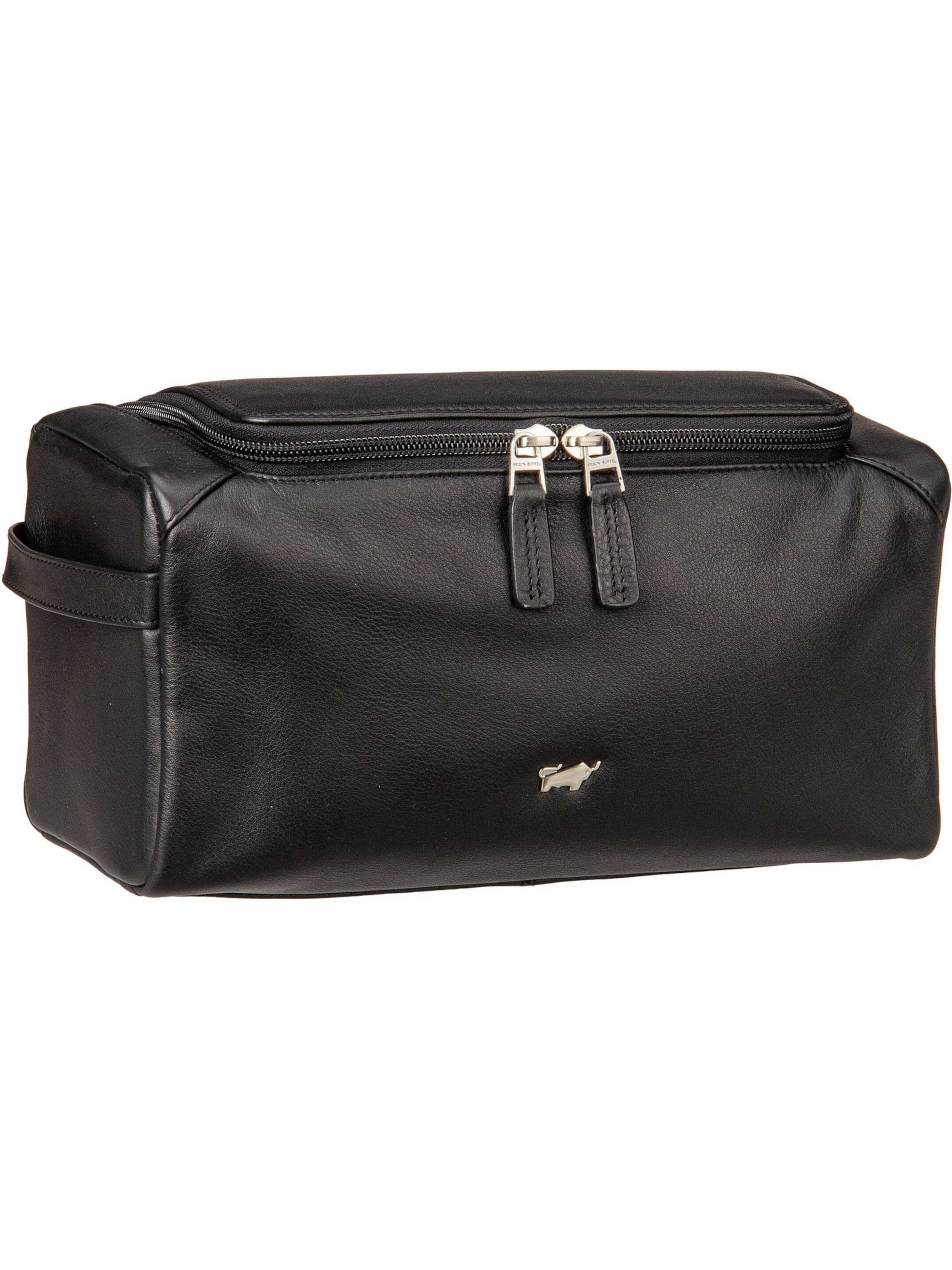 Braun Büffel Kulturbeutel in Schwarz: Vorderseite