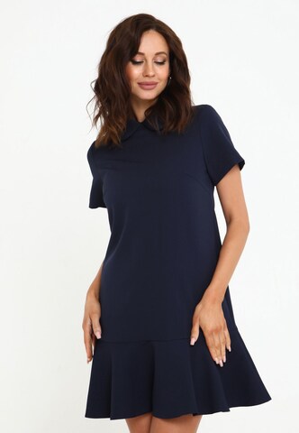 Awesome Apparel Shirt Dress in Blue