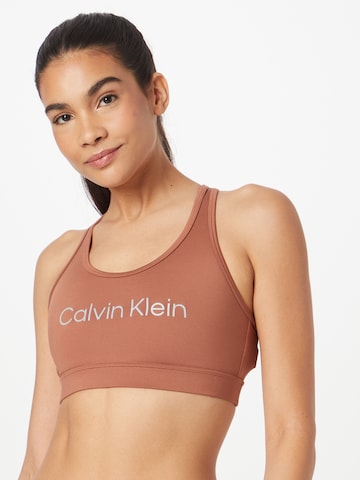 Calvin Klein Sport Bustier BH in Bruin: voorkant