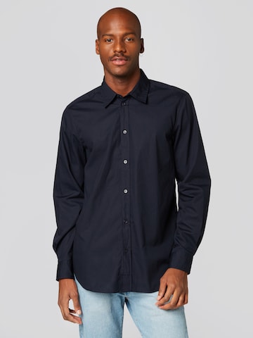 ABOUT YOU x Alvaro Soler Regular fit Button Up Shirt 'Adrian' in Blue: front