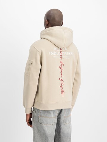 ALPHA INDUSTRIES Sweatshirt 'Signature' in Beige