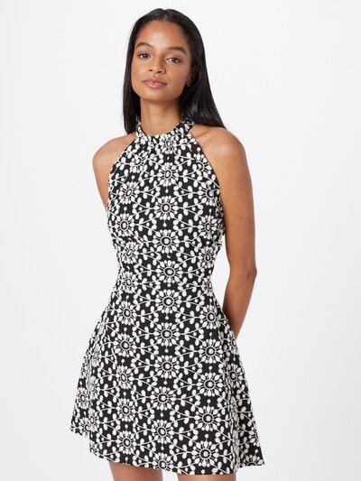 Rochie 'Havana' Bardot pe negru / alb, Vizualizare model