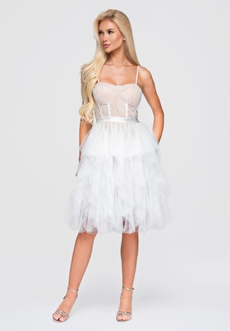 Ombre Cocktailjurk in Wit