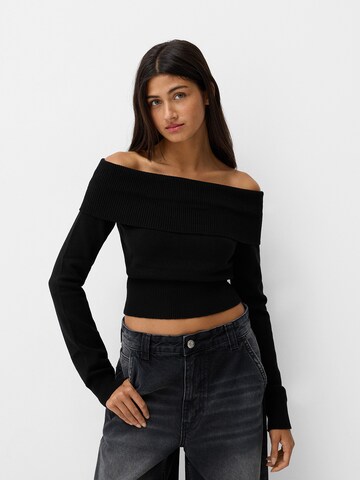 Bershka Sweater in Black: front