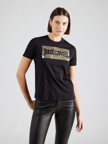 Tricou de la Just Cavalli pe negru: față