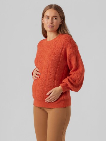 MAMALICIOUS Sweter 'VINNIE' w kolorze pomarańczowy: przód