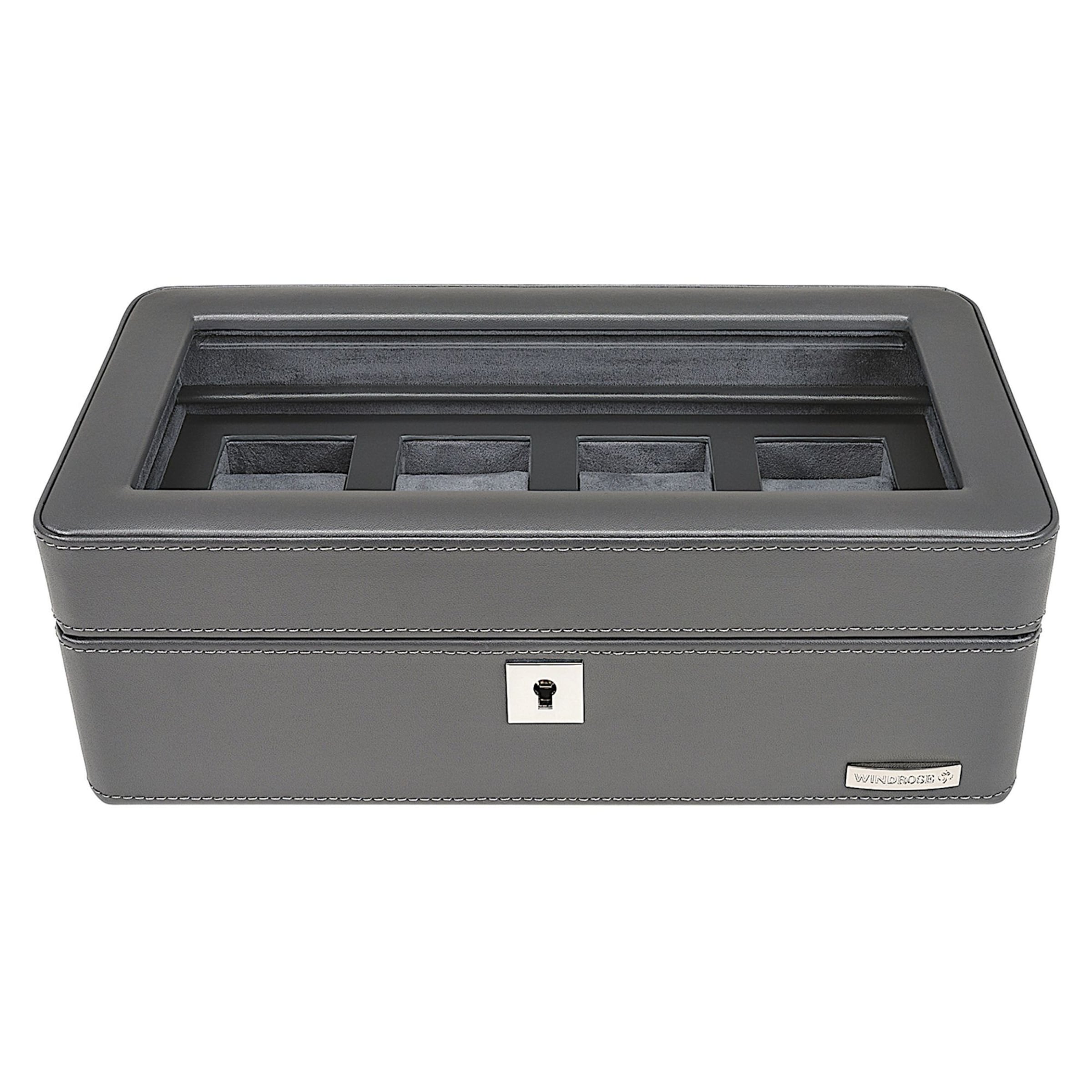 WINDROSE Schmuckkasten in Grau: Vorderseite