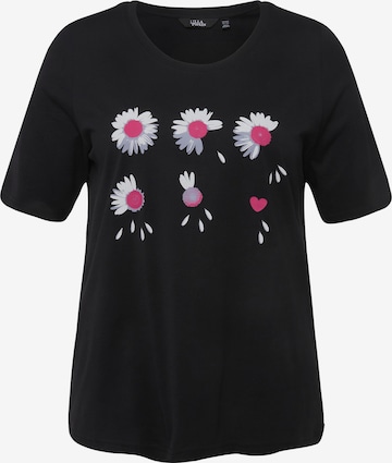 Ulla Popken Shirt 'Blütenzauber' in Black: front