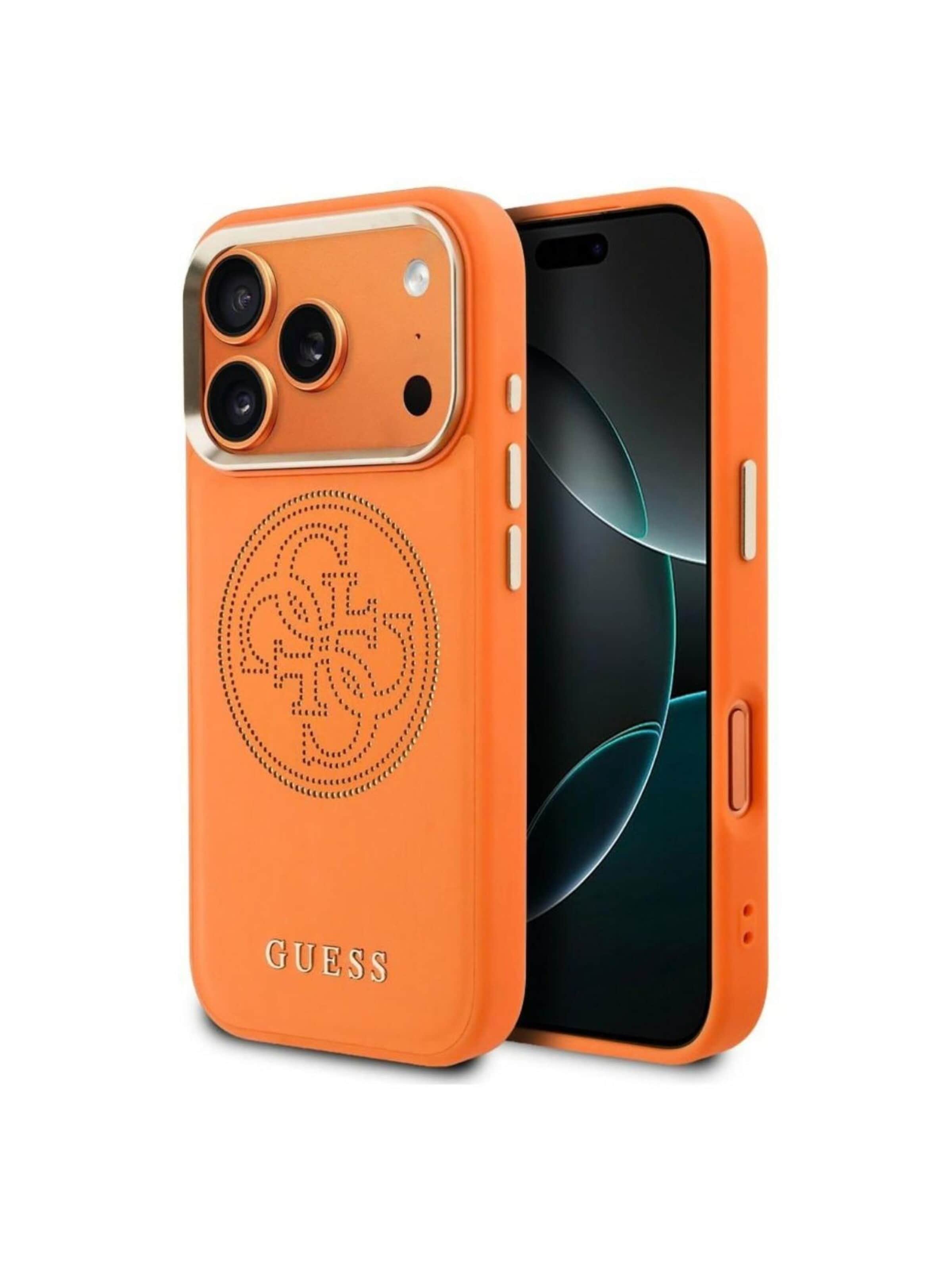GUESS Smartphonehoesje 'Guess Perforated 4G MagSafe for iPhone 18 Pro Max / iPhone 17 Pro Max' in Oranje