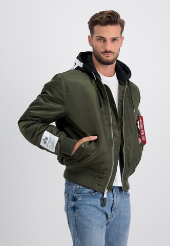 Veste mi-saison ALPHA INDUSTRIES en vert : devant