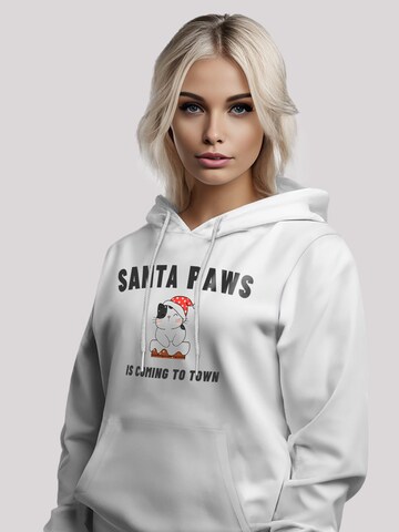 Sweat-shirt 'Santa Paws Christmas Cat' F4NT4STIC en blanc