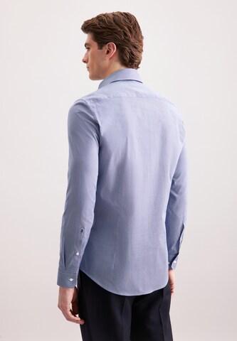 Coupe slim Chemise business 'Schwarze Rose' SEIDENSTICKER en bleu