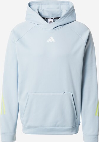 ADIDAS PERFORMANCE Sport sweatshirt 'Train Icons 3-Stripes ' i blå: framsida