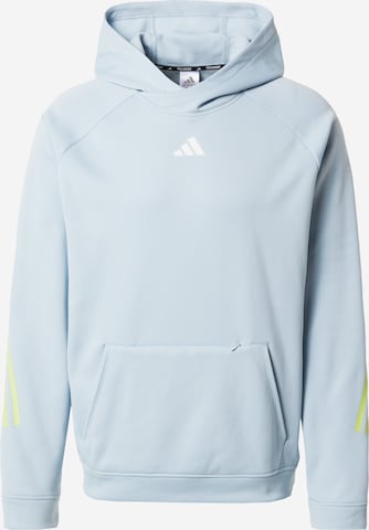 ADIDAS PERFORMANCE Sportsweatshirt 'Train Icons 3-Stripes ' in Blauw: voorkant