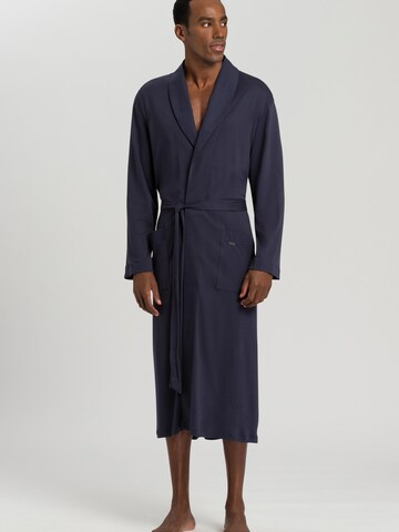 Hanro Long Bathrobe 'Day & Night' in Blue