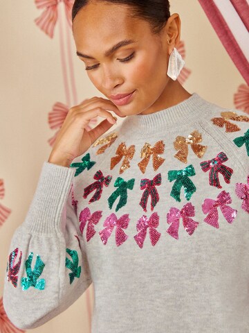 love & roses Pullover in Grau