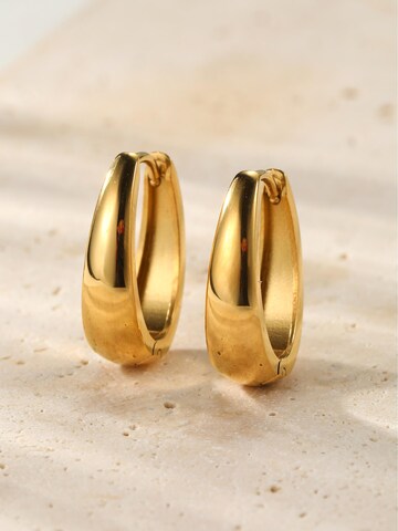 Boucles d'oreilles 'Bold Dome Hoop' Hey Happiness en or