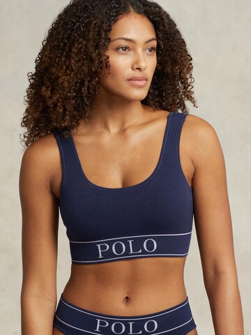 Polo Ralph Lauren Bralette Bra ' SCOOP NECK TOP ' in Blue: front