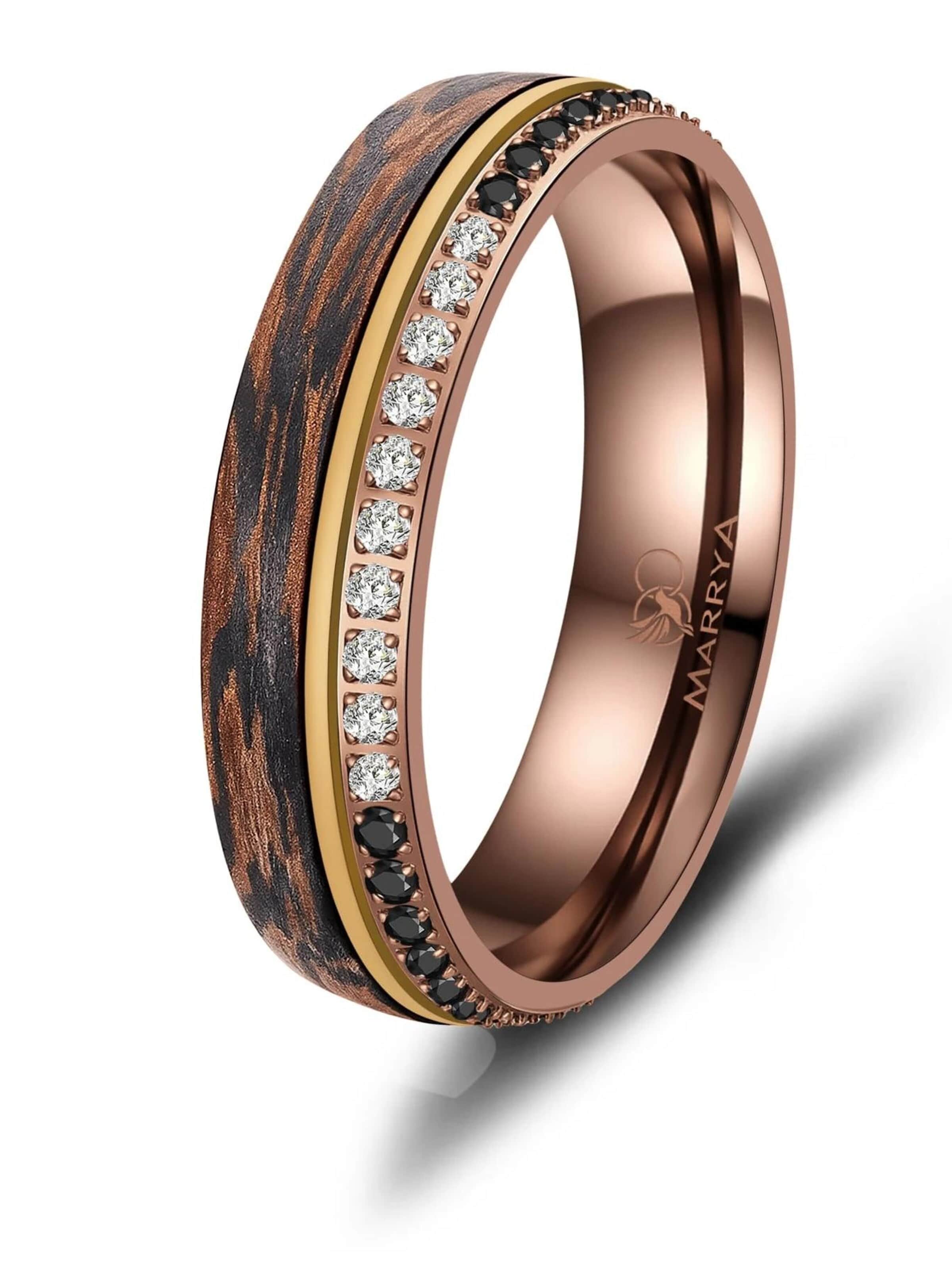 MARRYA Ring 'MARRYA Ehering CB-06 Carbon-Bronze' in Brown: front