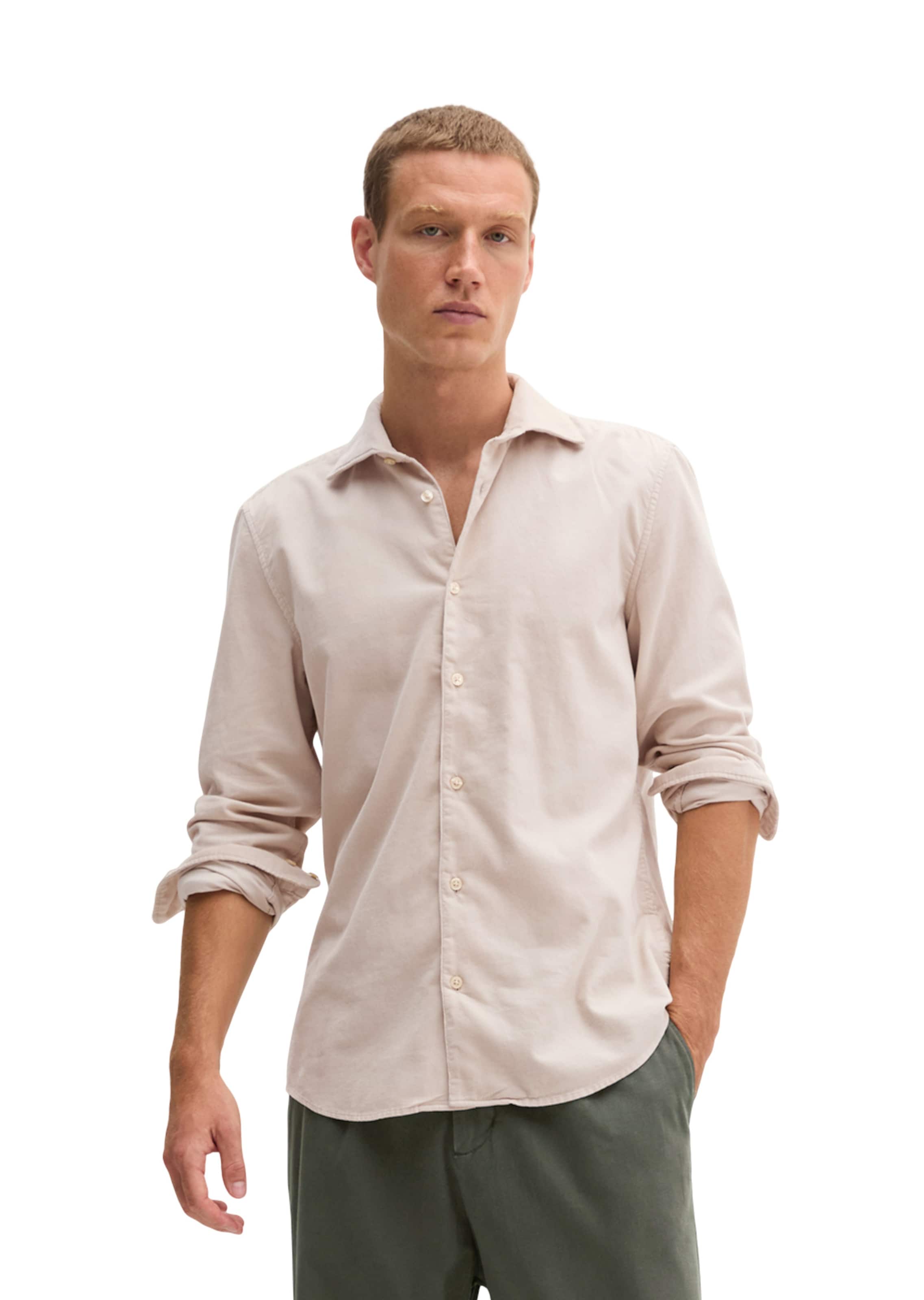 Marc O'Polo Regular fit Button Up Shirt in Beige: front