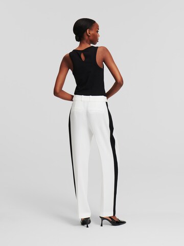 Karl Lagerfeld Regular Pleat-front trousers in White