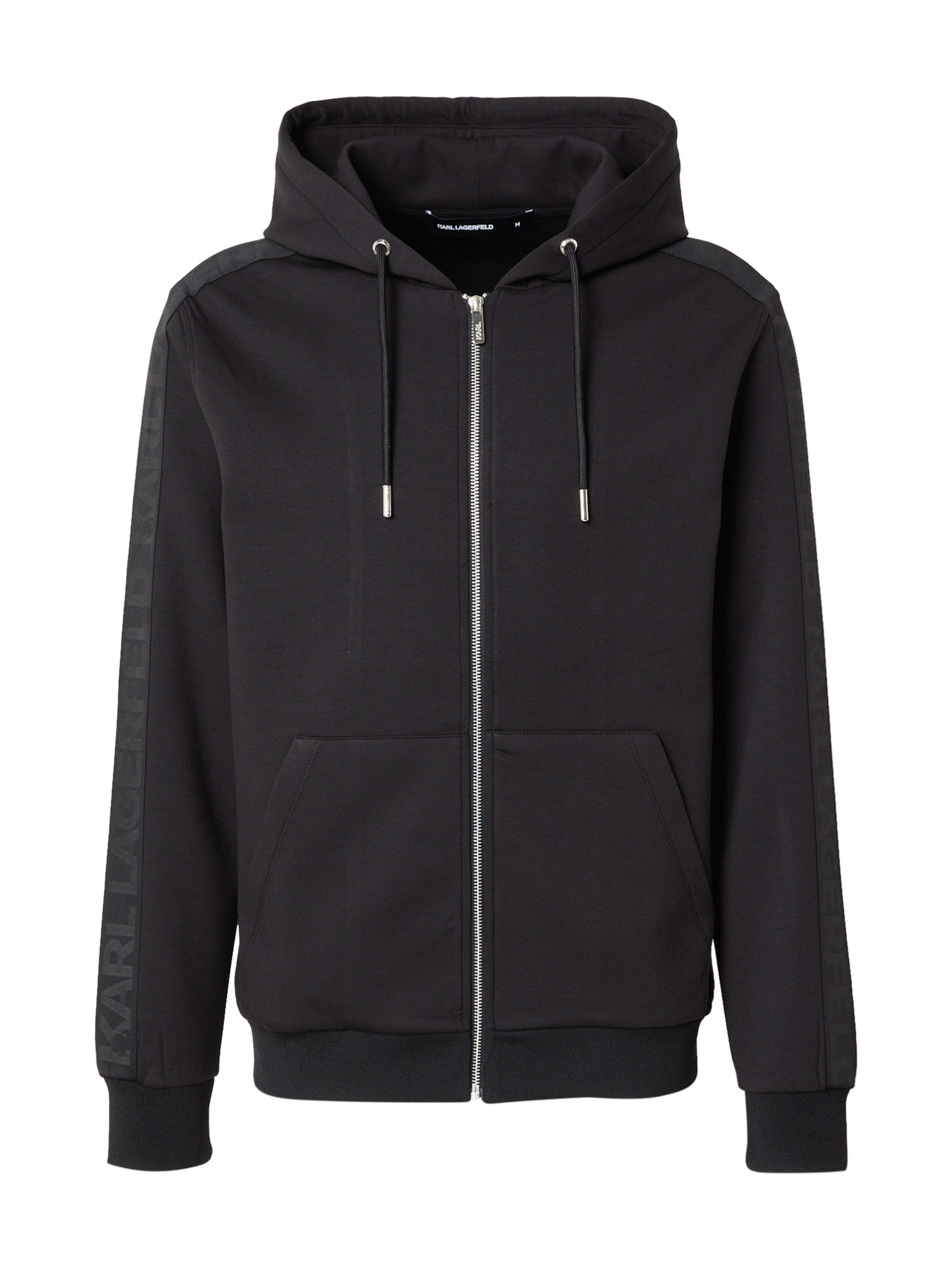 Karl Lagerfeld Ζακέτα φούτερ σε μαύρο: μπροστά