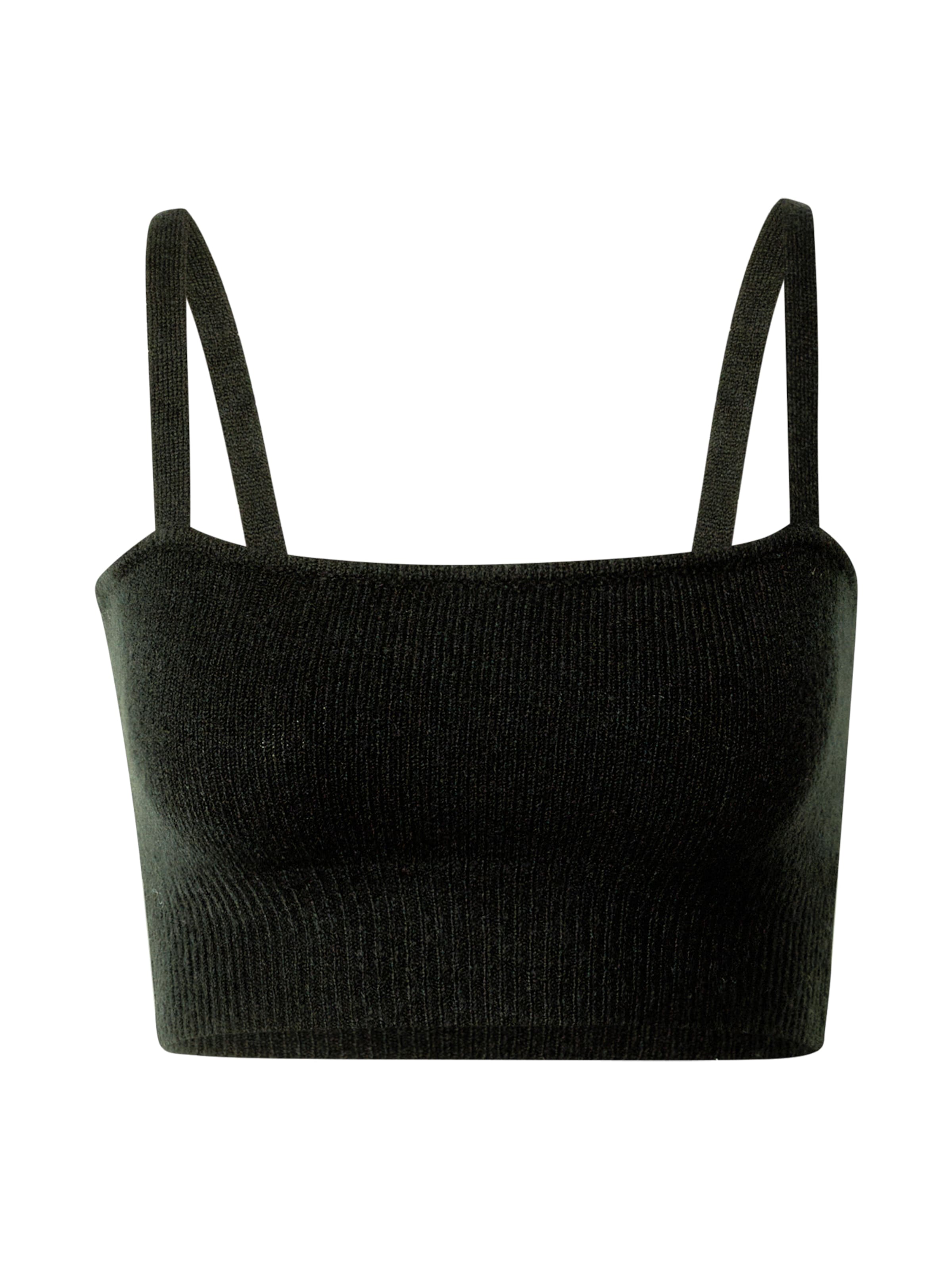 Cotton On Broderad topp 'FLUFFY' i svart: framsida