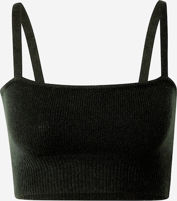 Cotton On - Top de malha 'FLUFFY' em preto: frente