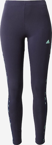 Skinny Pantalon de sport 'Essentials 3-Stripes Animal Print' ADIDAS SPORTSWEAR en noir : devant