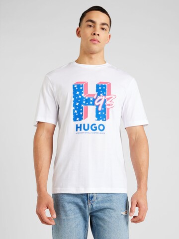 balts HUGO T-Krekls 'Nentryle': no priekšpuses