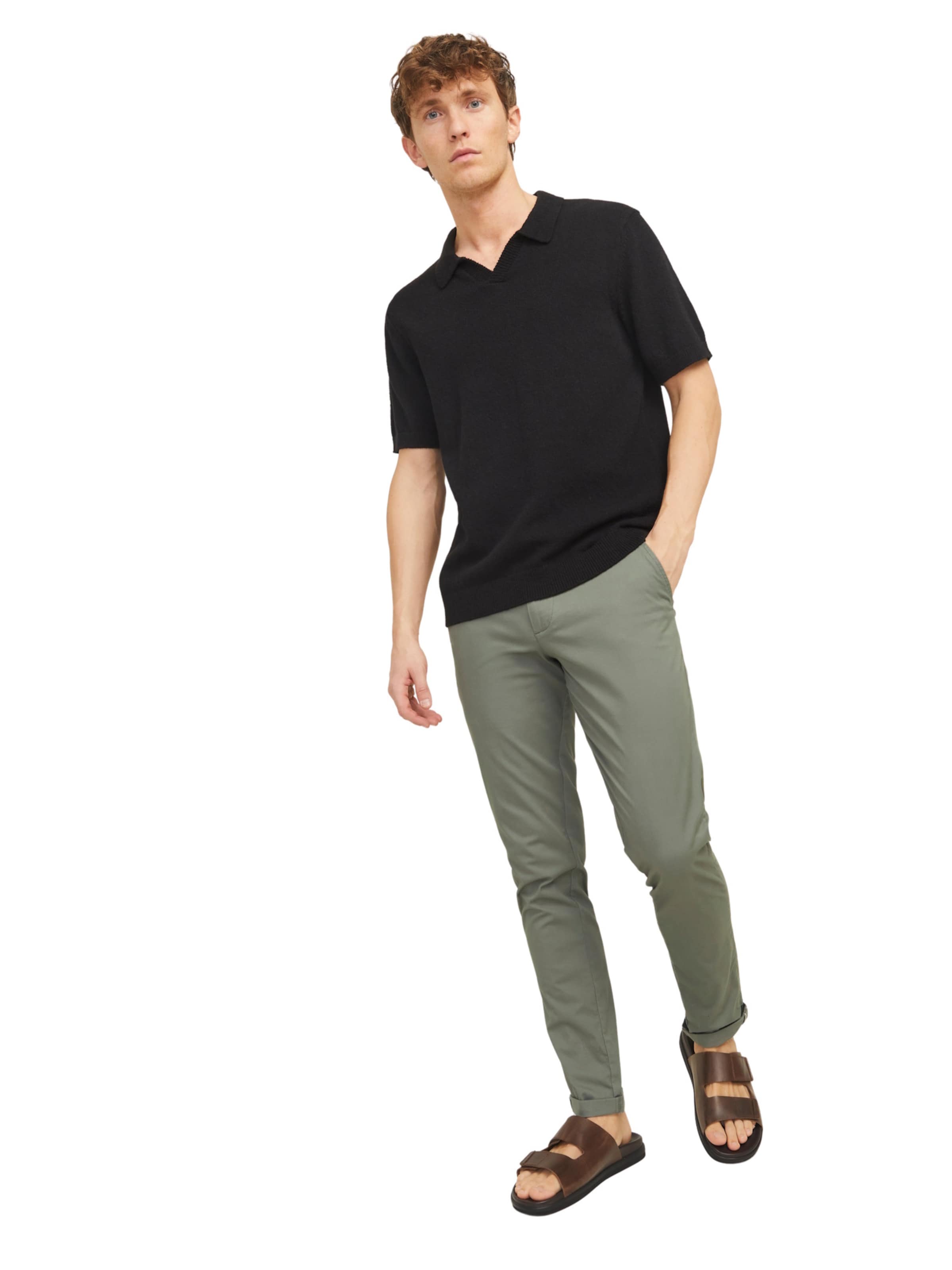 JACK & JONES Slimfit Chino kalhoty 'MARCO SUNNY' – šedá