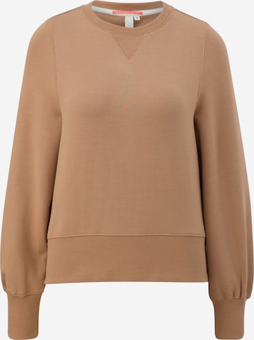 QS Sweatshirt in Bruin: voorkant