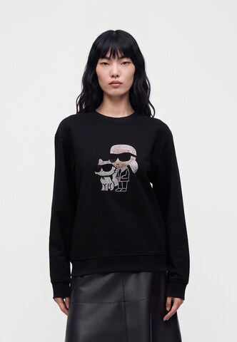 Bluză de molton 'IKON' de la Karl Lagerfeld pe negru: față