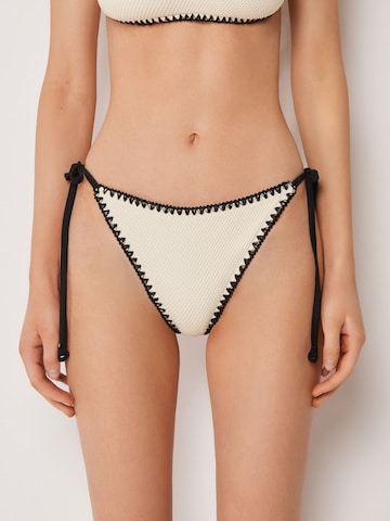 CALZEDONIA Bikini Bottoms 'Bicolor Embroidery' in Beige: front