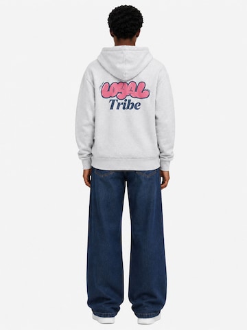 loyal Zip-Hoodie im Loose Fit mit Print in Grau