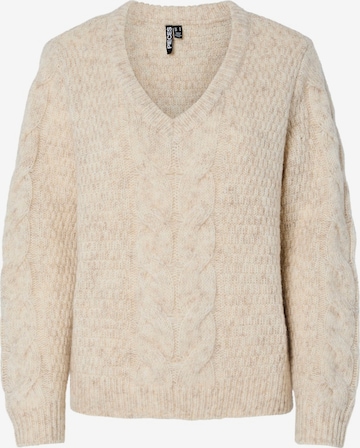 PIECES Sweater 'PCNINA' in Beige: front