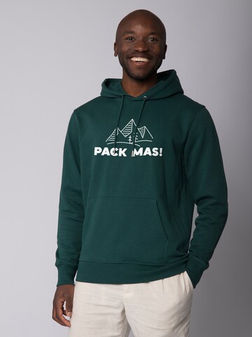 Watapparel Sweatshirt ' Pack mas! ' in Green: front