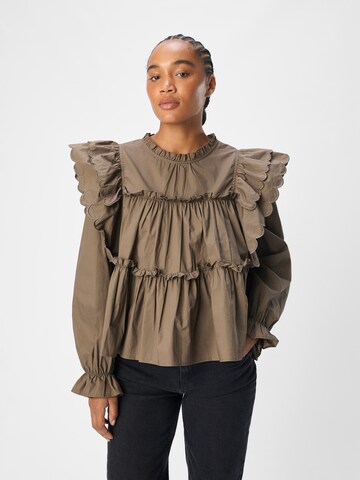OBJECT Bluse 'OBJHope' in Braun: Vorderseite