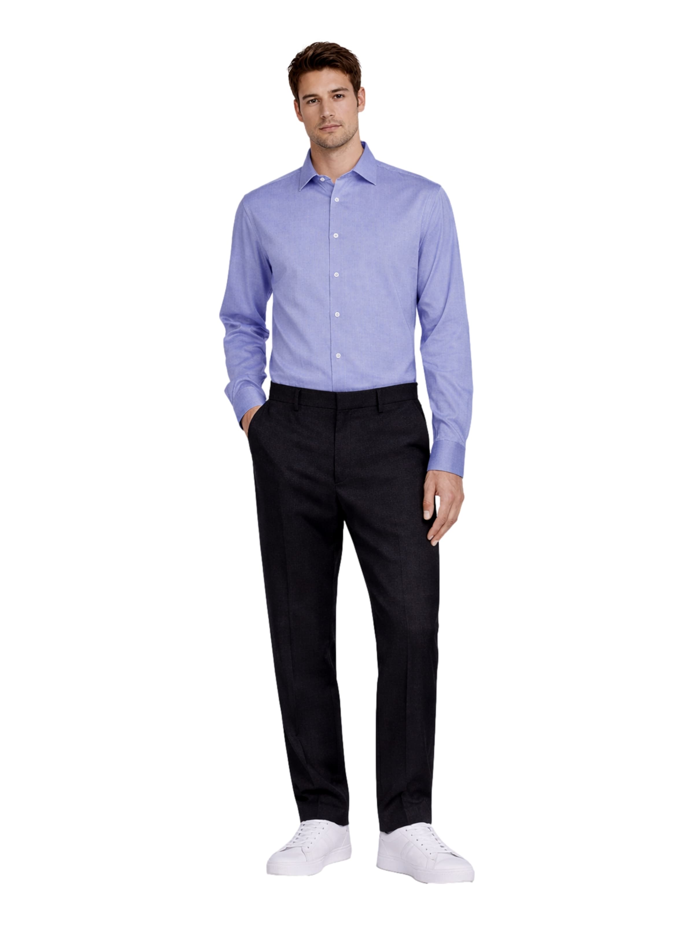 SEIDENSTICKER Rovný strih Košeľa - Modrá