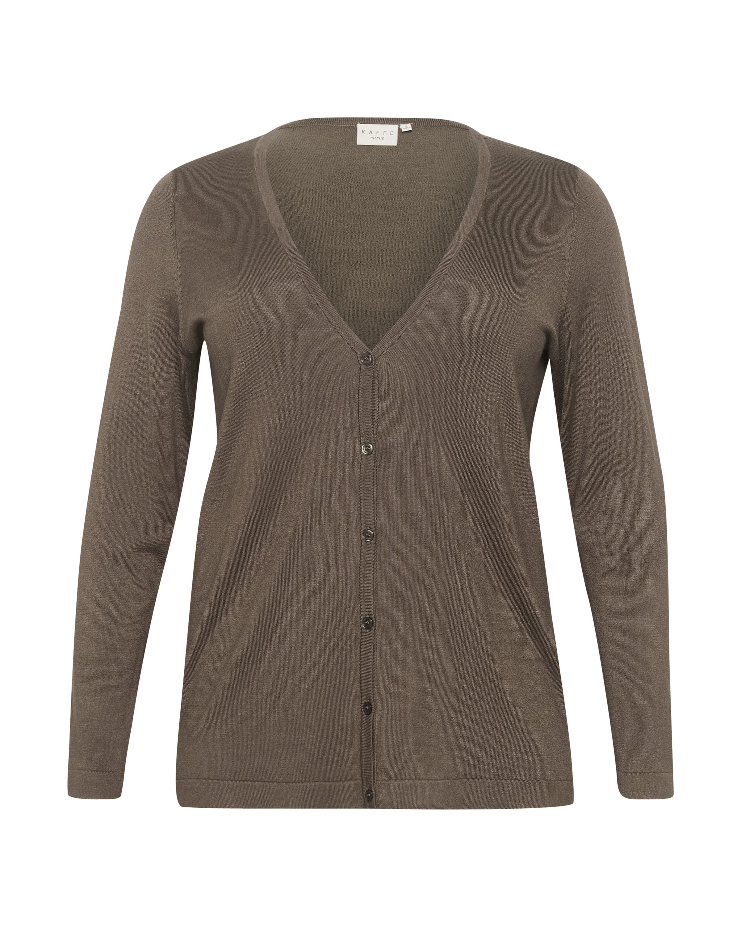 KAFFE CURVE Kardigan 'KC Farsia' – hnědá: přední strana
