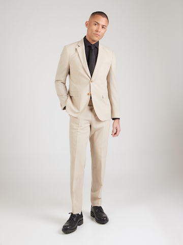 HUGO Slimfit Puku 'Arti-Hesten253X' värissä beige: etupuoli