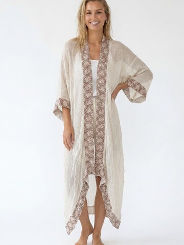 Shop Karey Kimono 'Ethereal Block Kimono' in Grey